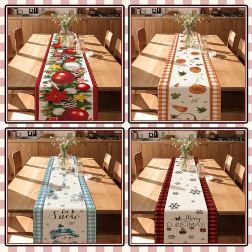 LemonRoad 8 Holiday Table Runner Farmhouse, 72 Inch Seasonal Decor - Image 7
