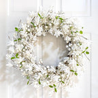 LLZLL White Wreath 20 Inch Winter Wreaths for Front Door Artificial Forsythia Wreath with White Berries for Winter Christmas Farmhouse Indoor Outdoor Porch Wall Window Decor by LLZLL