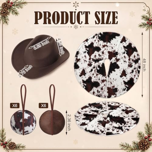 Junkin 14 Pcs Western Cowboy Christmas Tree Decor Set, Retro Brown - Image 3