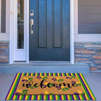 Tinideya 2 Pcs Mardi Gras Layered Welcome Mat for Front Door - Image 2