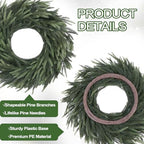 Norfolk Pine Christmas Wreath for Front Door Decoration, 26 in - Image 3