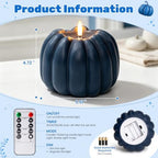Blue Fall Decor, Fall Decorations for Home, Large Flameless Pumpkin Candle - Image 4