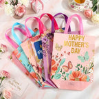 Wesnoy 48 Pcs Happy Mother's Day Tote Gift Bags with Handles Bulk Floral Non Woven Mom Candy Bags Reusable for Gift Wrapping Happy Mother's Day Goody Shopping Party Favor, 11.4 x 10.6 x 4.7 Inch - Image 3