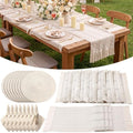 8 Sets Boho Place Mats Set Round Woven Placemats Table Decor by Gandeer