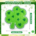 Haull 6 Pcs St. Patrick's Day Bathroom Rug Shamrock Bath Rug Lucky Green Clover Saint Patty's Day Bathroom Mat Shamrocks Doormat Irish Washable Nonslip Absorbent Shower Mat for Bedroom 15.8" x 15.8" - Image 3