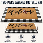 Tinideya 2 Pcs Welcome Football Layered Doormat Set - Image 4