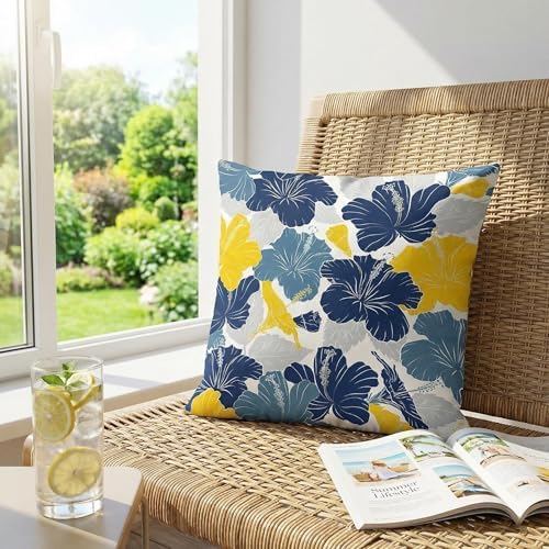 COMMINY Navy Blue Orange Pillow Covers 20x20 Set 6 Farmhouse Throw Cover - Image 3