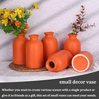 Orange Bud Vases Set of 6 - Mini Orange Ceramic Vases for Flowers, Modern Bud Vase for Table Decor, Boho Small Vase for Home Decor, Centerpieces in Bulk for Wedding, Home, Table, Party Decor - Image 7