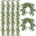 6 Pack 5.9 Feet Faux Eucalyptus Garlands Bulk, Artificial Wedding Garland with White Flowers Faux Silver Dollar Eucalyptus Leaves Vines for Table Home Wedding Party Indoor Outdoor Decor by Unknown