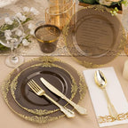 Bestluck 350PCS Clear Black Plastic Plates for 50 Guests - Image 5