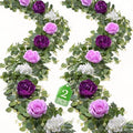 Livole 2Pcs 12 Ft Flower Garland Decoracion Purple Peony Floral Garland by Livole