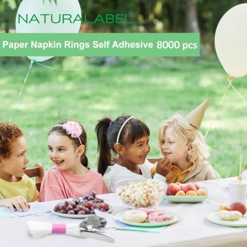 NATURALABEL Self-Adhesive Napkin Bands, Pack of 8,000, Pink - Image 4