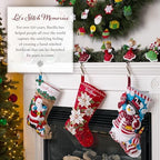 Bucilla Felt Applique 18" Stocking Making Kit, Gnome's Snowy Surprise, Perfect for DIY Arts and Crafts, 89713E - Image 7