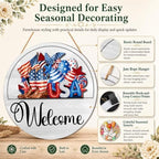 Interchangeable Welcome Sign, 12-Inch Front Door Decor with 16 Inserts - Image 6