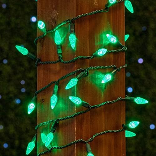 Novelty Lights 24FT 70 LED C6 Green Christmas String Lights, Outdoor - Image 3