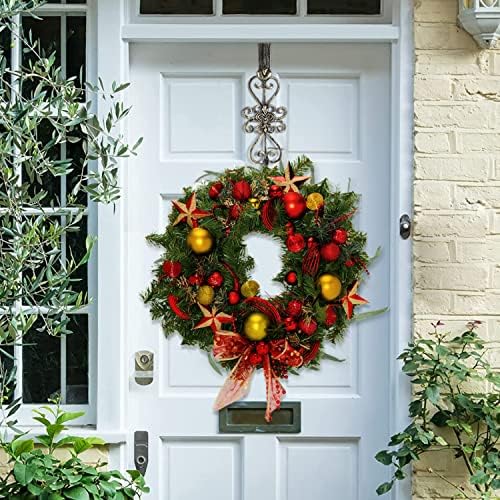 2 PCS Wreath Hangers for Front Door, 15" Over Door Wreath Hook, Fleur Dis Lis Wreath Hanger for Doors, Metal Overdoor Wreath Holder, 20 lbs Christmas Decorations Wreaths Hook- Vintage Gold - Image 6