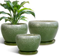 Ceramic Pots for Plants, 10+8+6 Inch Ceramic Planter Indoor, Green by EPFamily