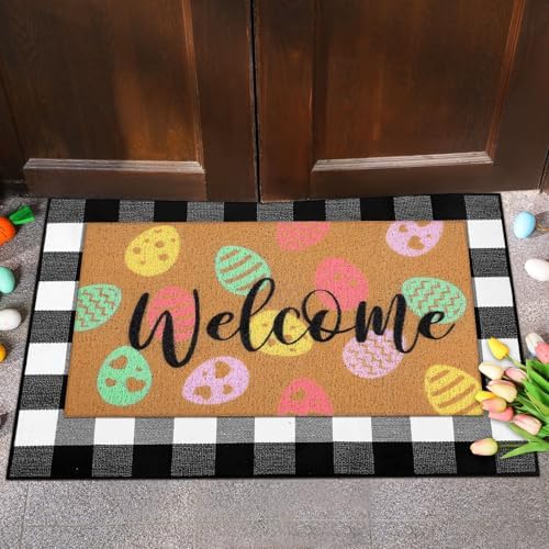 Tinideya 2 Pcs Easter Layered Door Mat Set for Front Porch - Image 6