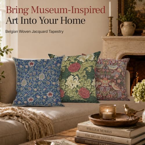 William Morris Chrysanthemum Multi Tapestry Throw Pillow Cover 16 x 16 in - Image 3