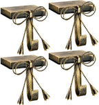 Flutesan 4 Pieces Christmas Bow Stocking Holders for Mantle Rustic Hanger by Flutesan