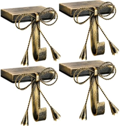 Flutesan 4 Pieces Christmas Bow Stocking Holders for Mantle Rustic Hanger by Flutesan