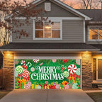 Garage Door Christmas Cover 7x16FT: Garage Merry Christmas Decorations with Bar Magnets & Ropes, Holiday Garage Door Banner Decorative Xmas for Indoor Outdoor [Include Installation Instructions] - Image 7