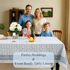 CPC Indigo Regal Tablecloth 100% Cotton 72x140 Inch Indian Block Print Rectangle Table Cover, Table Cloth for Gifting in Weddings, Halloween, Fall, Christmas, Thanksgiving - Image 3