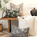 MATTINS Vintage Floral Patterned Throw Pillow Covers 24x24, Beige, 2PC - Image 6