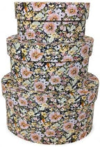 Sarah's Hat Boxes – Floral Decorative Gift Box | Elegant Reusable Storage Boxes for Gifts, Keepsakes, Jewelry, or Special Items | Unique Printed Design (Set of 3, Floral) by SarahsHatBoxes