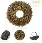 Fall Home Decor 26'' Large Artificial Fall Boxwood Wreaths for Front Door - Image 3
