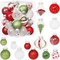 34PCS Red/Green/White Christmas Ball Ornaments Set for Tree Decor by MoonXmas