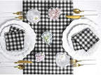 Solino Home 100% Pure Linen Table Runner Black, Gingham Check 14 x 60 in - Image 4