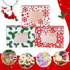 Tenceur 60 Pcs Christmas Cookie Box Window,8.3 x 5.9 x 3.7'',Classic - Image 3