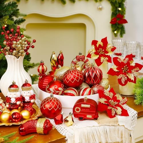 SHareconn 135Pcs Christmas Tree Ornaments Set, Christmas Tree Decorations - Image 4