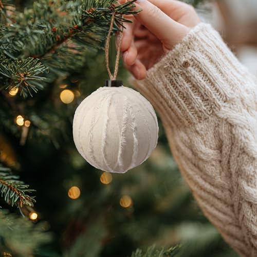 Gemscream 12 Pcs Neutral Farmhouse Christmas Ornaments Balls 3.15 Inch - Image 4