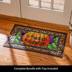 Evergreen Sassafras Fall Christmas Holiday Doormat Insert Bundle & Tray Set of 5, Interchangeable Entrance Door mats Indoor and Outdoor Welcome Mat 30 x 18 Tray Non Slip Backing Low Profile - Image 3