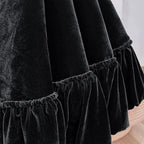 Ruffled Velvet Christmas Tree Skirt with Foam Padding, Nylon Backing and Lace-Up Tie Closure (Black, 84-Inch) - Image 6
