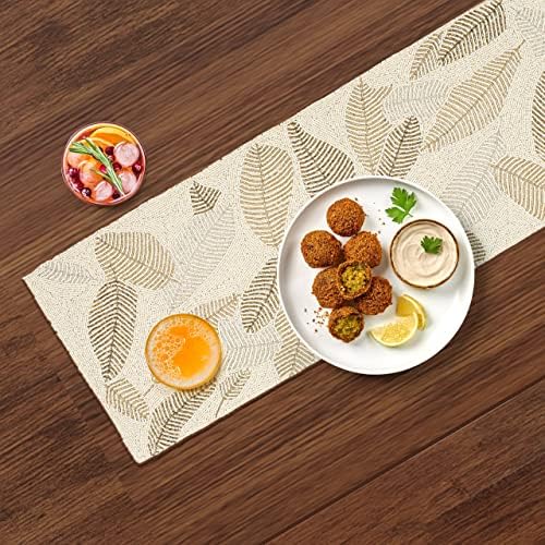 Lightnpro Beaded Table Runner 13x36 Inch - Elegant Glitz Design Handmade Rustic Farmhouse Style - Perfect Table Décor for Bridal Shower, Christmas, Thanksgiving, Wedding & Everyday Use - Silver Ivory - Image 4