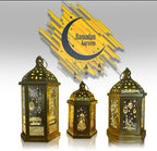 3 Piece Lantern Bundle for Ramadan Mubarak Eid Muslim - Festive Gold Lanterns Decoration for Home Celebrations, Parties, Guest Welcoming, Housewarming, Diwali Occasions - Image 7