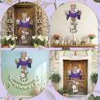 BBTO He Is Risen Easter Door Sign, 31.5 x 15.75 Inches Durable Wooden Religious Cross Hanging Decor Easter Wreaths for Front Door Christian Flowers Lent Hanging Hanger for Farmhouse Front Porch - Image 6