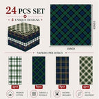 Mixweer 24 Pack Christmas Cloth Napkins Bulk, 15 x 15 Inch - Image 2