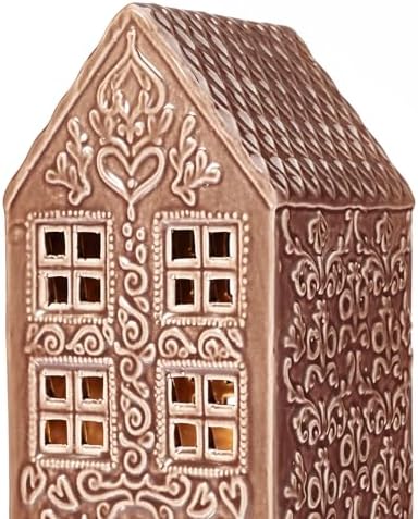 WDS WONDROUS Ceramic Christmas Gingerbread House Decor, Light Up Houses - Image 7