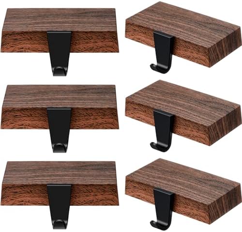 Zhengmy 12 Pcs Dark Wood Christmas Stocking Hangers for Mantel by Zhengmy