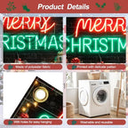Neon Merry Christmas Garage Door Banner 7x16FT, Colorful Neon Holiday Sign for Christmas, Large Outdoor Xmas Decoration for Garage Doors - Image 3