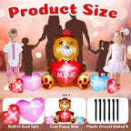 VIHOSE 10 ft Valentines Inflatables Outdoor Decorations Blow Up Bear Heart with LED Lights Valentine Decor for Romantic Wedding Patio Lawn Valentine's Day Inflatables Outside Party Supplies - Image 2