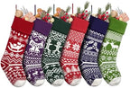 Christmas Stockings 6 Pack 21 Inches Knitted Stocking Decoration Ornaments for Mantle Fireplace Xmas Tree Hanging Family Home Holiday Festival Party Decor by HiPeep