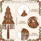 HunnmingRe 3 Pcs Large Macrame Christmas Tree Decor, Brown, Cream, Beige - Image 2