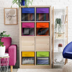 Sorbus 6-Pack Fabric Storage Cubes (13 Inch, Bright Rainbow with Window) - Image 4