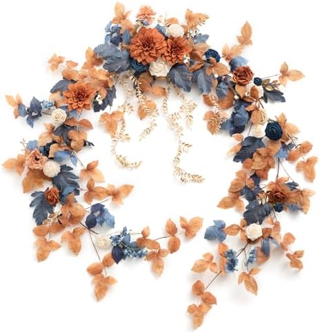 Ling's moment Navy Blue Artificial Flower Garland Wedding Arch 9 FT by LingsMoment