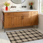 JTJ Easy Jute 2x4 Entryway Runner Rug, Black & Beige Plaid, Washable - Image 3